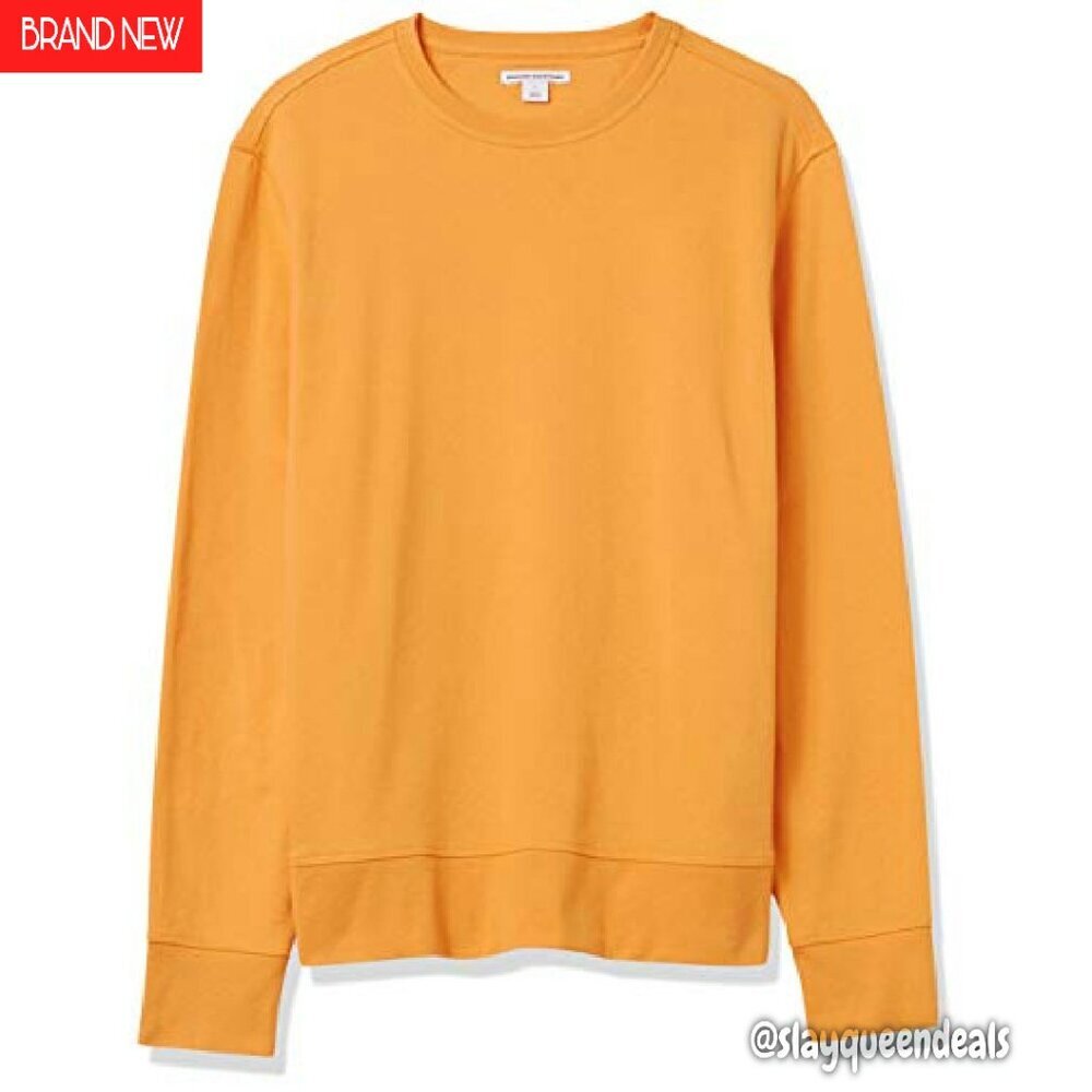 Men's Lightweight Fleece French Terry Crewneck Sweatshirt Regular Fit - Picture 7 of 7